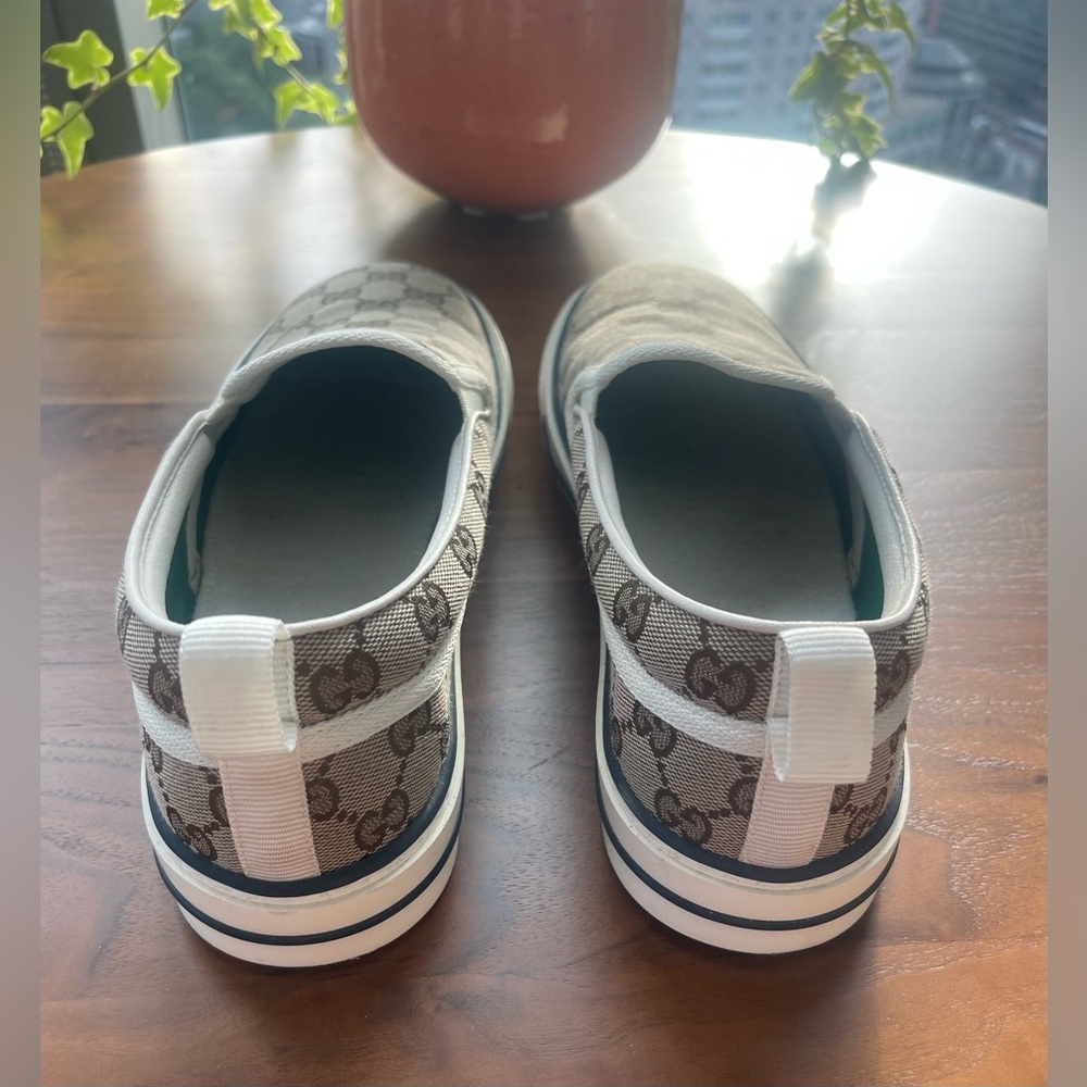 GUCCI Men's Tennis 1977 Slip Ons - "Beige Ebony" - Size 8 - Picture 3 of 8